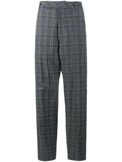 Vetements Prince Of Wales-check Wide-leg Trousers In Grey