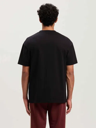Palm Angels Black T-shirt With Front Dice And Logo Print
