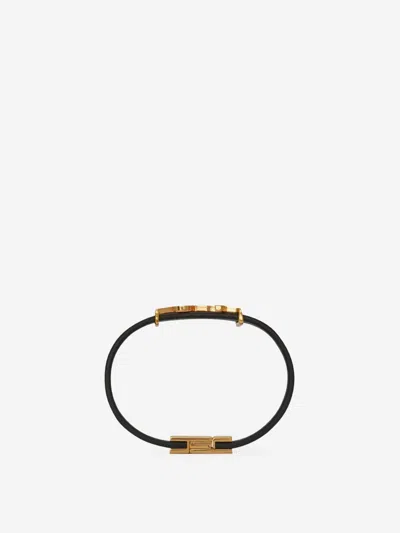 Saint Laurent Cassandre Logo Leather Bracelet