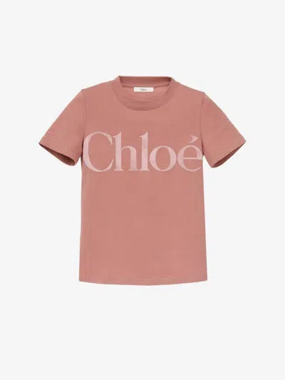 Chloé Pink Cotton Jersey Fitted T-shirt