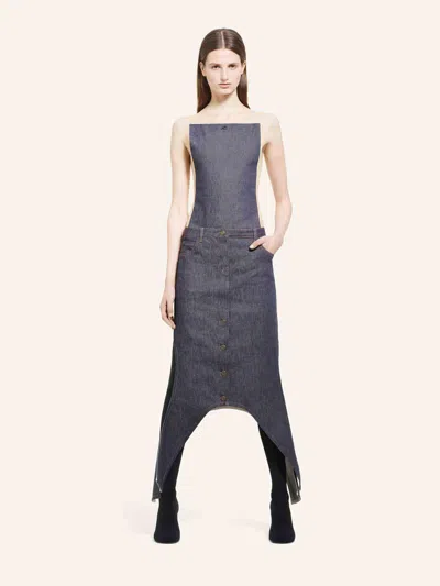 Courrèges Inverted Denim Midi Skirt