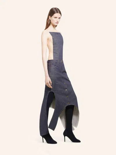 Courrèges Inverted Denim Midi Skirt