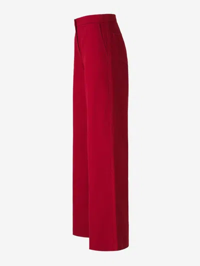Max Mara Libbra Wool And Mohair Wide-leg Pants In Red