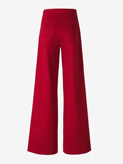 Max Mara Libbra Wool And Mohair Wide-leg Pants In Red