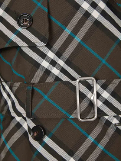Burberry Checkered Motif Trench Coat In Pattern