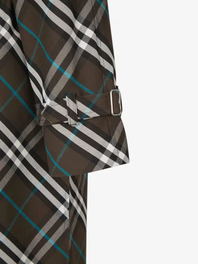 Burberry Checkered Motif Trench Coat In Pattern