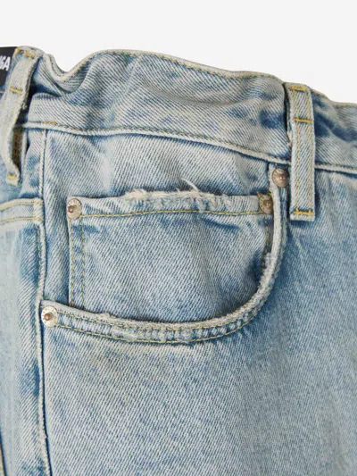 Balenciaga Fifty-fifty Light Blue Jeans With Asymmetric Legs In Denim Women In Blue