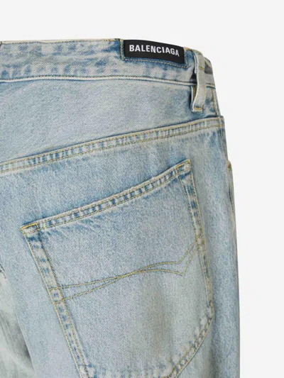 Balenciaga Fifty-fifty Light Blue Jeans With Asymmetric Legs In Denim Women In Blue