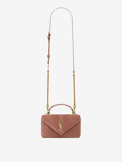 Saint Laurent College Suede Shoulder Bag