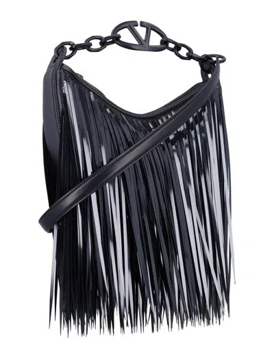 Valentino Garavani Vlogo Moon Mini Hobo Bag With Sequin Fringes