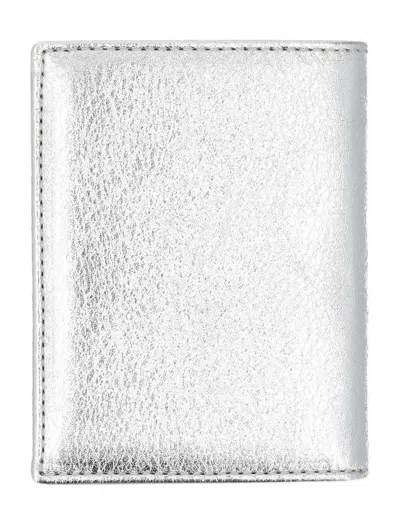 Comme Des Garçons Compact Metallic Cardholder With Modern Finish In White