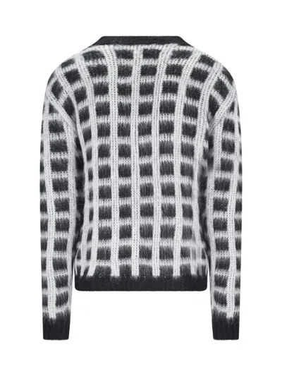 Marni Checked Mohair-blend Cardigan