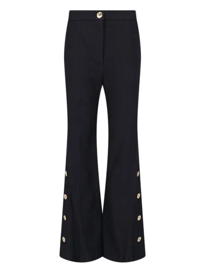 Patou Wide-leg Black Cotton Twill Pants In Black