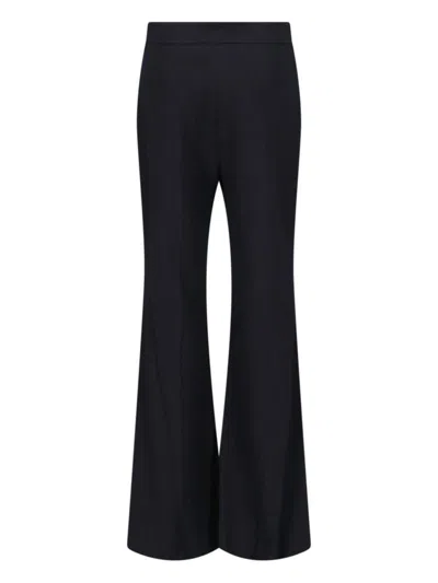 Patou Wide-leg Black Cotton Twill Pants In Black