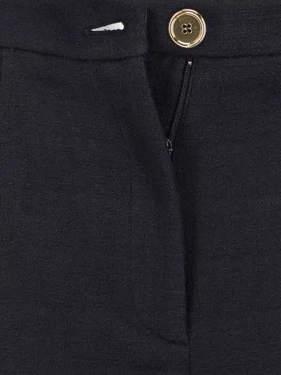Patou Wide-leg Black Cotton Twill Pants In Black