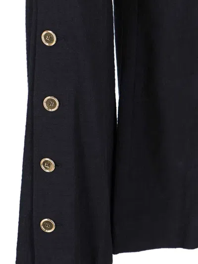 Patou Wide-leg Black Cotton Twill Pants In Black