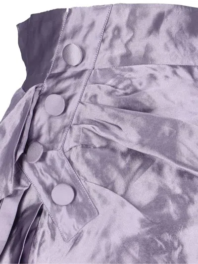 Maison Margiela Draped Midi Skirt In Metallic Purple