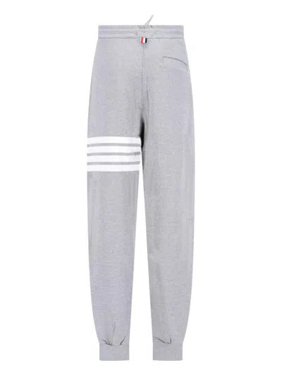Thom Browne Light Grey Cotton Pants In Gray