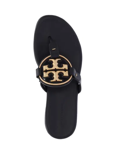 Tory Burch Miller Logo Thong Sandals In Black