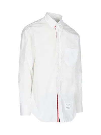 Thom Browne Signature Grosgrain Placket Shirt In White
