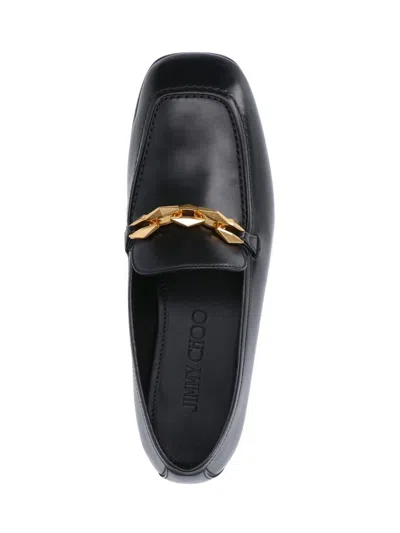 Jimmy Choo Woman Loafers Black Size 10 Soft Leather In Black