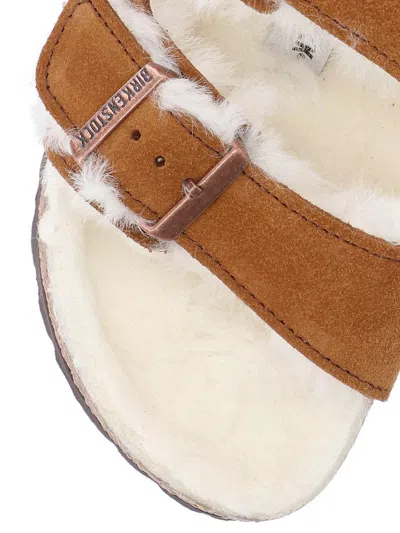 Birkenstock Arizona Sheepskin Sandals In Brown
