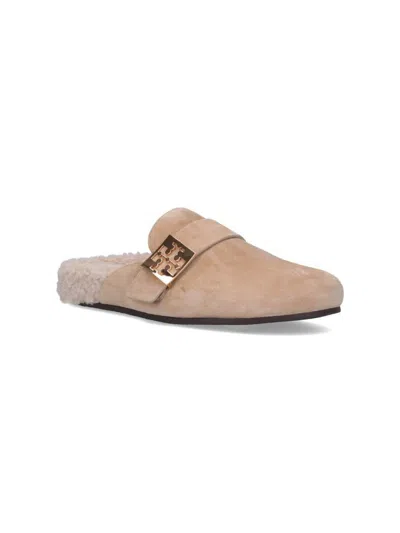 Tory Burch Mules Mellow In Shearling Color Taupe