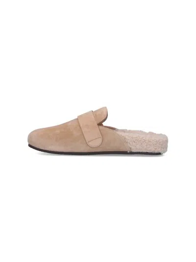 Tory Burch Mules Mellow In Shearling Color Taupe