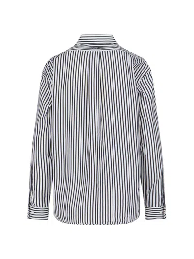 Marc Jacobs Women Striped Cotton Shirt In Blue