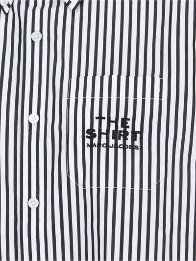 Marc Jacobs Women Striped Cotton Shirt In Blue