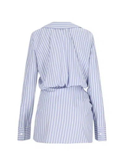 Attico Mini Dress With Stripes And Wrap Design