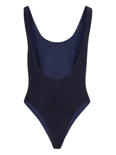Oseree Glitter Finish Sporty Swimsuit With High-cut Legs