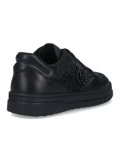 Pinko Mandy Sneakers With Crystals And Studs In Black