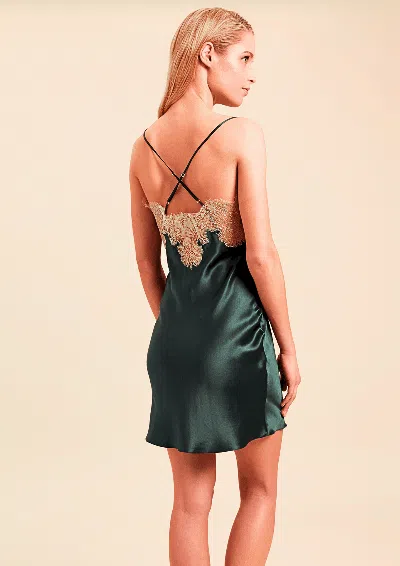 Gilda & Pearl Emerald Green Short Silk Slip