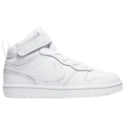 Nike Little Kids Court Borough Mid 2 Stay-put Closure Casual Sneakers From Finish Line In White