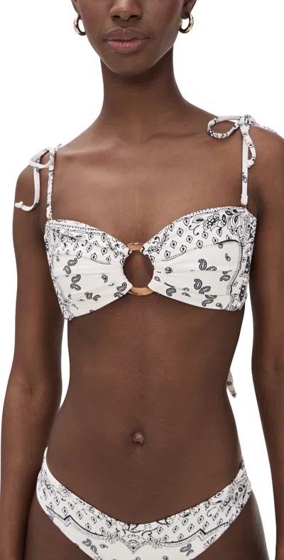 Montce Ivy Bandana Tori Ties Bandeau Bikini Top Ivy Bandana In White