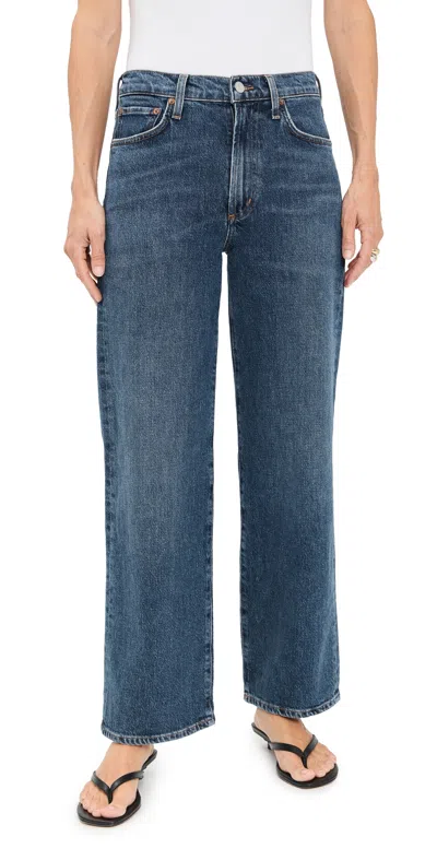 Agolde Harper Jeans Mid Rise Relaxed Straight Jeans Echo