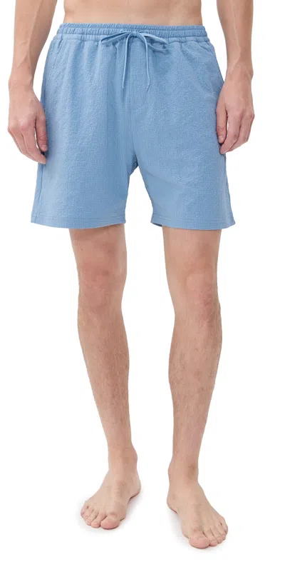 Les Deux Stan Seerseucker Swim Shorts 6 Allure In Blue