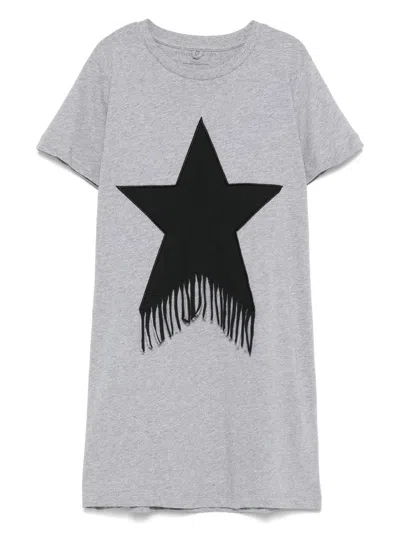 Stella Mccartney Abito T-shirt Con Applicazione Stella E Frange