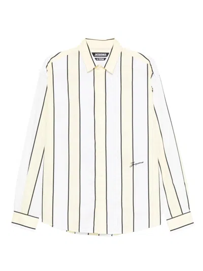 Jacquemus Simon Shirt Buttoned Cuffs Striped Pattern In White