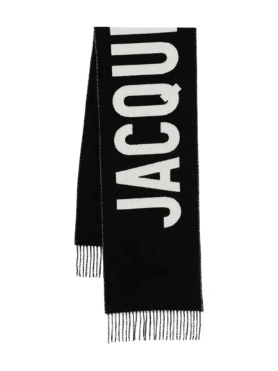 Jacquemus Logo Scarf In Black