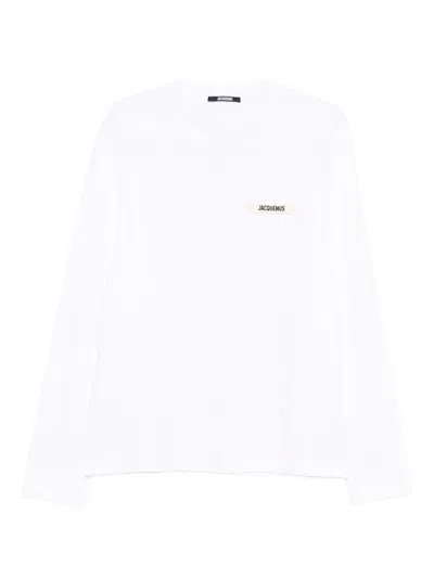 Jacquemus Le Tshirt Gros Grain Cotton Ls  T-shirt In White
