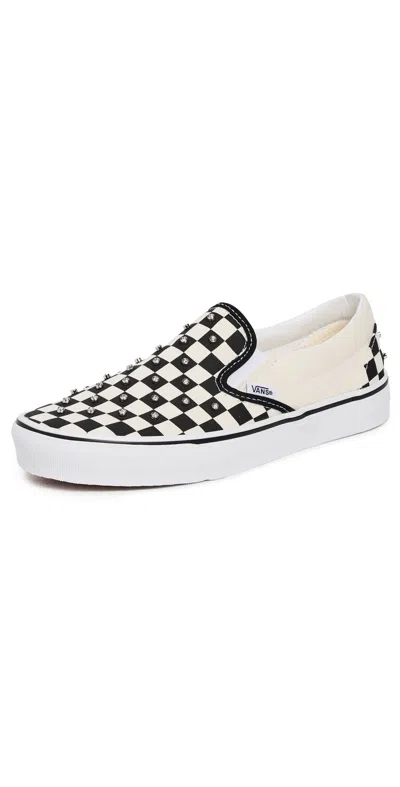 Vans Classic Slip On Sneakers Checkerboard Rhinestone Black