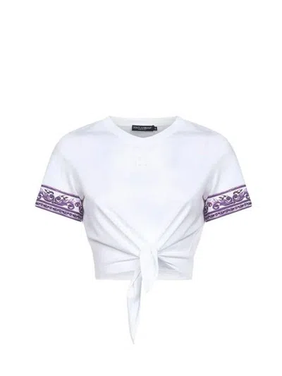 Dolce & Gabbana Cotton T-shirt With Logo Application In White