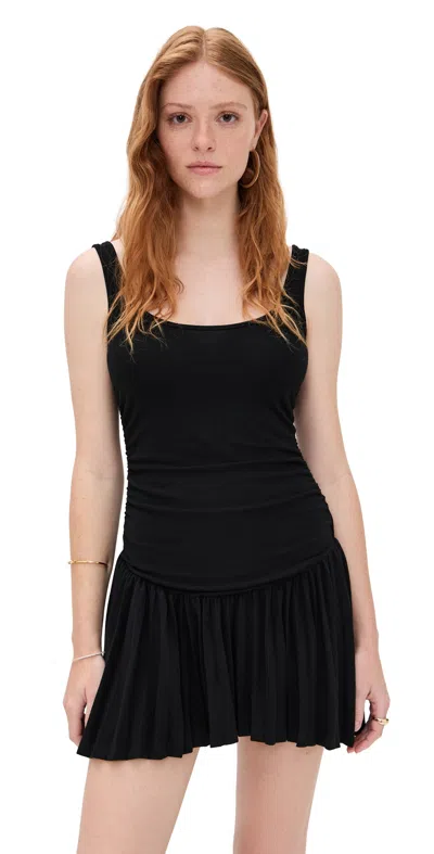 Lioness Field Of Dreams Scoop Neck Ruched Bodice Pleated Hem Mini Dress
