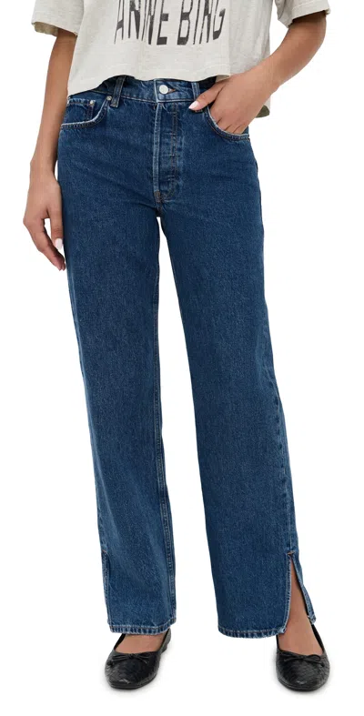 Anine Bing Straight Leg Trousers Side Slits