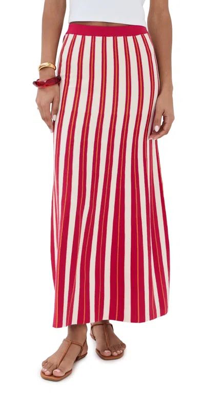 Escvdo Manglar Maxi Skirt Ivory/tangerine