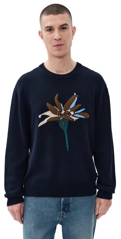 Ps By Paul Smith Sweater Crew Neck Dark Navy In Blue