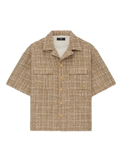 Amiri Tweed Shirt In Brown