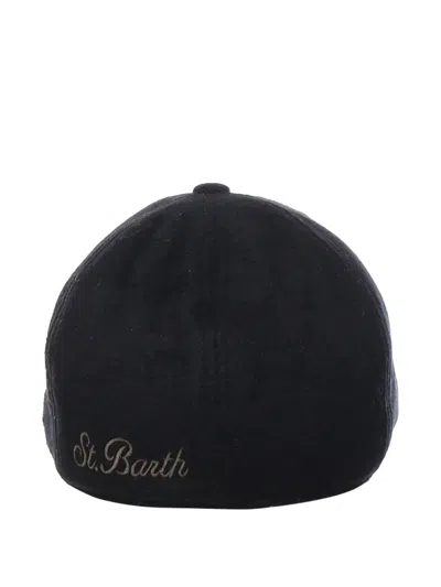 Mc2 Saint Barth Arthur Herringbone Hat In Black